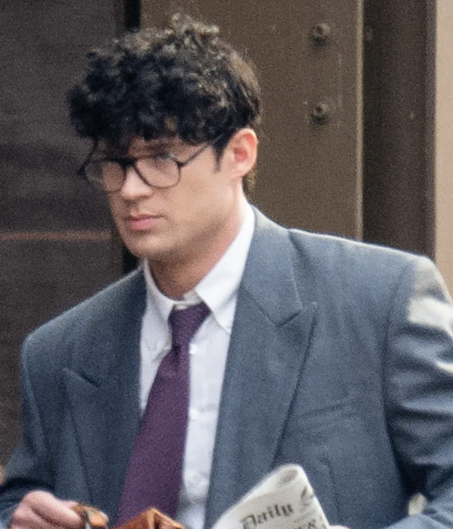 David Corenswet dressed as Clark Kent